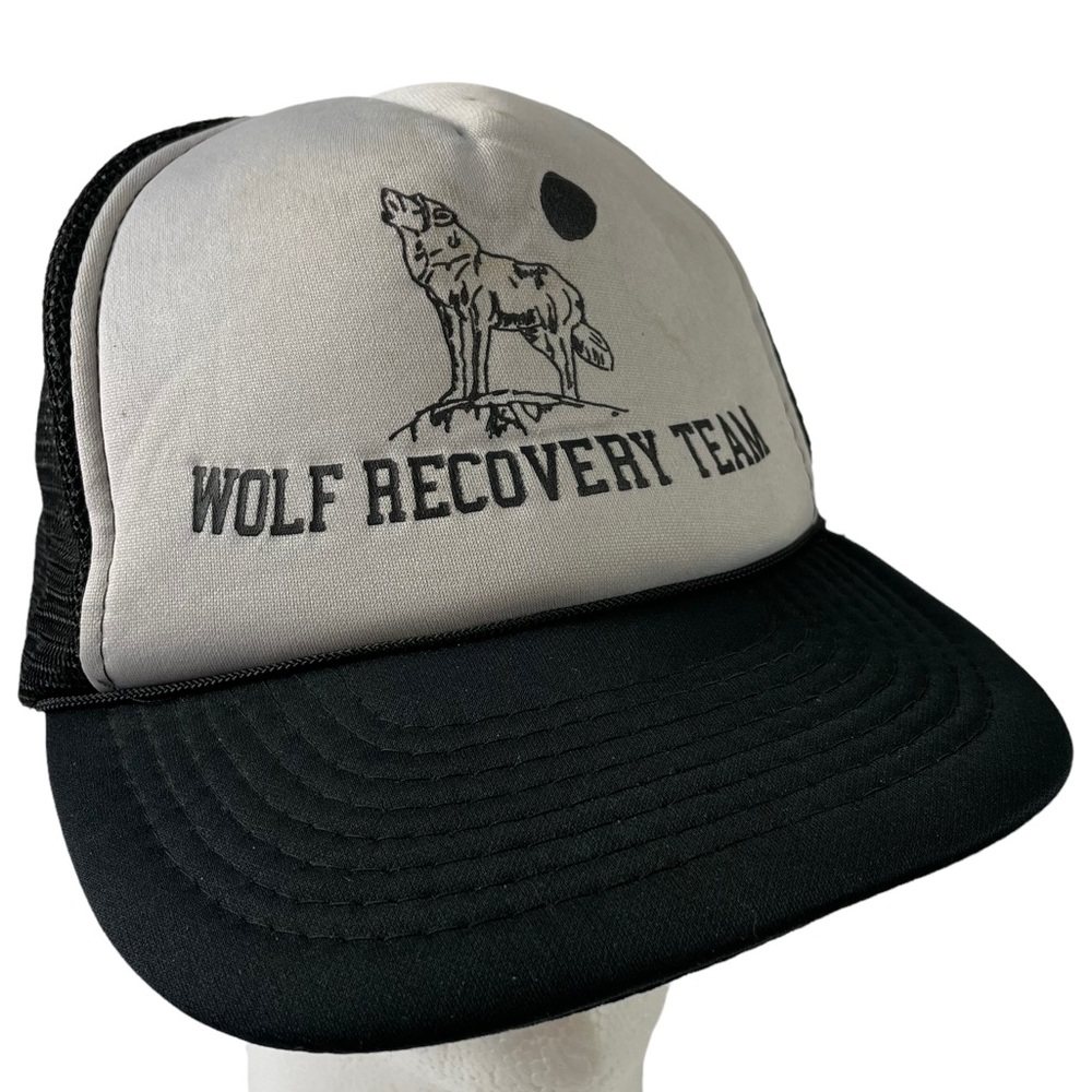 Vintage Snap-back Wild Recovery Team Trucker Mesh Back Cap Hat Heavy Patina 90s